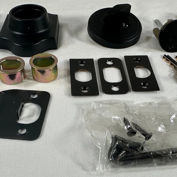 Amazon Basics Single Cylinder Deadbolt Grade-3 Security Door Lock – Matte Black - Picture 6 of 8